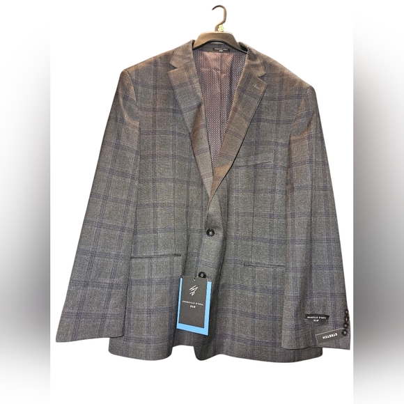 Suit SHAQUILLE O'NEAL XLG™ Charcoal Checkered Men's Blazer $300